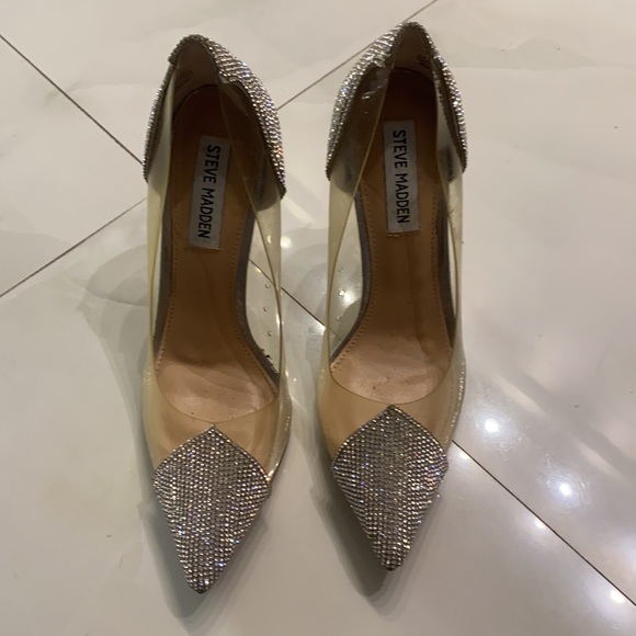 Steve Madden silver stilettos, size UK - 3, worn once - Picture 2 of 2